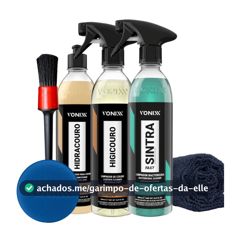 Kit Couro Vonixx Sintra Fast Hidracouro Higicouro Hidratante Higieniza