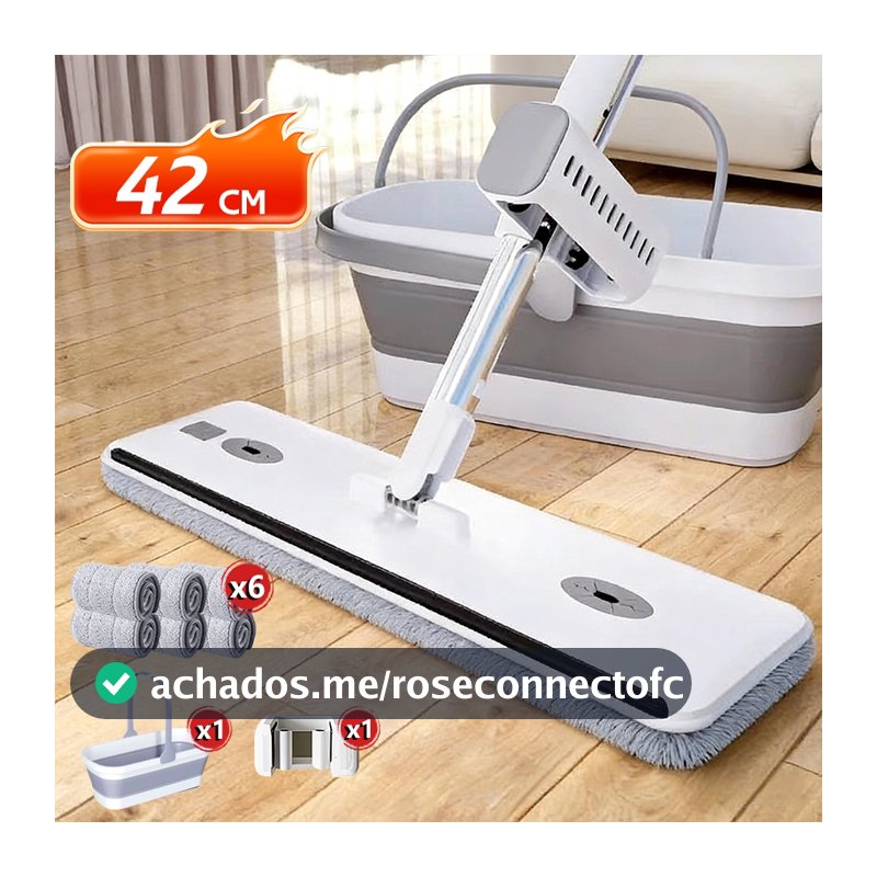 KIT 9 Conjunto De Esfregão E Balde Dobrável De Microfibra Com Raspador De Desaguamento -B01