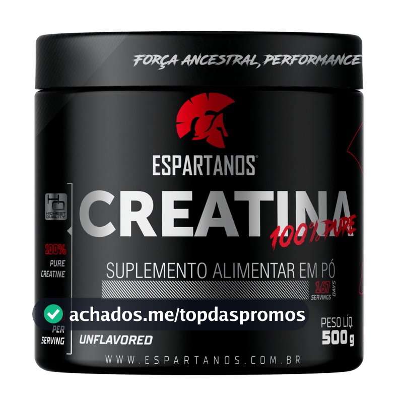 Creatina Monohidratada 100% Pura 500g - Espartanos Suplementos