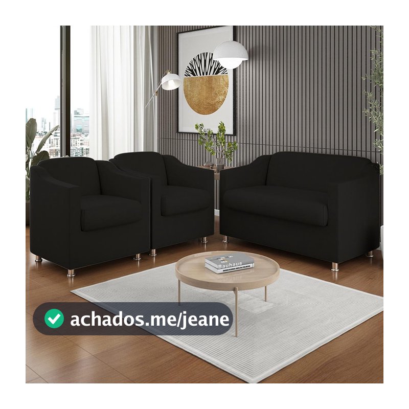 Kit 2 Poltronas Decorativa Tilla + Namoradeira Sala De Estar