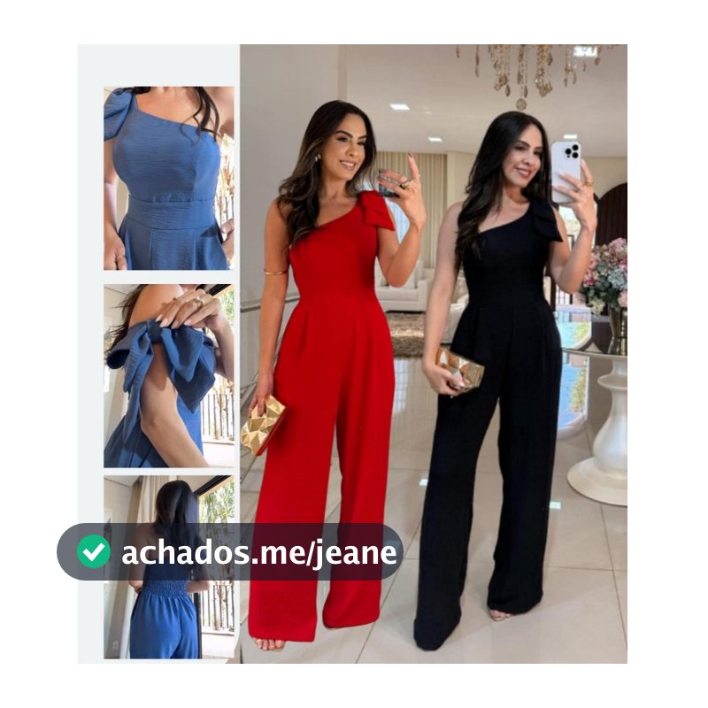 Macacão Feminino Pantalona Longo Tecido de alta qualidade duna nao transparente com bojo e bolsos