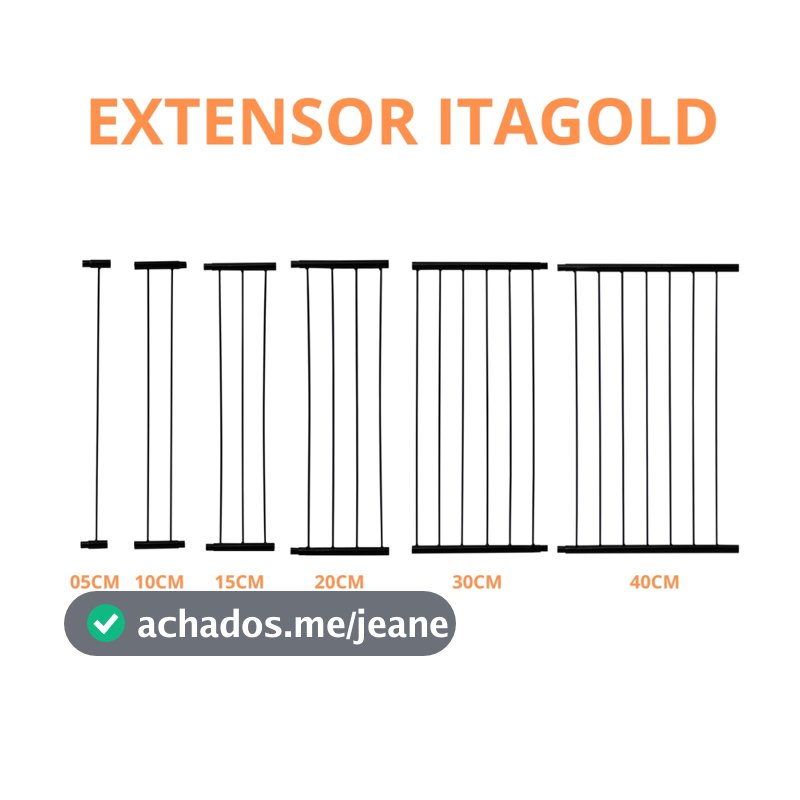 Prolongador Itagold Extensor Para Portão Pet Cachorro Criança Bebê Proteção Grande 68 cm de Altura