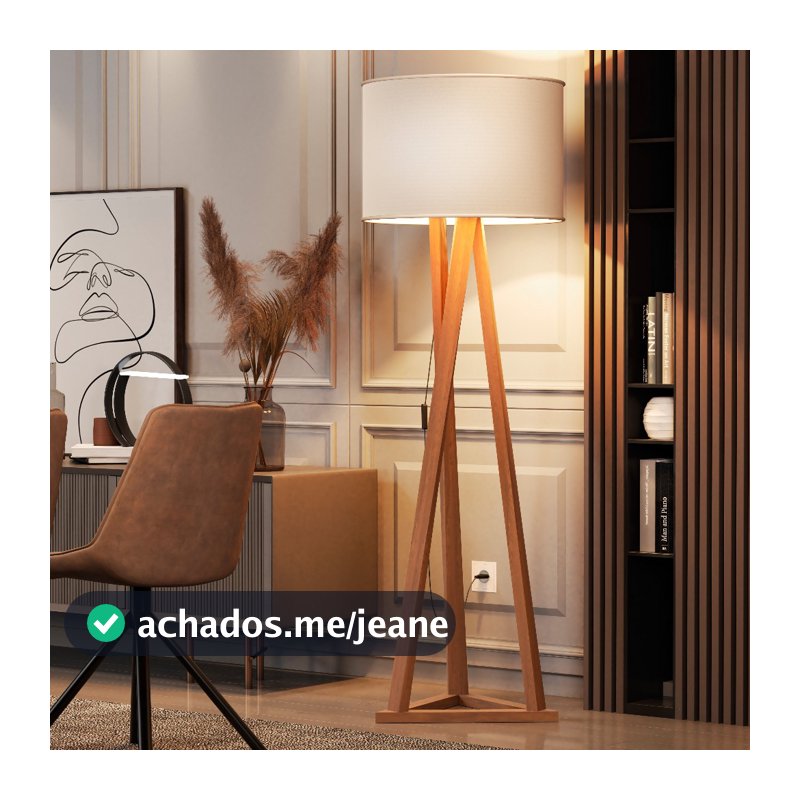 Abajur De Chão Tripé 1,56cm Completo Com Cúpula E Fiação Luminária De Piso Para Sala Quarto