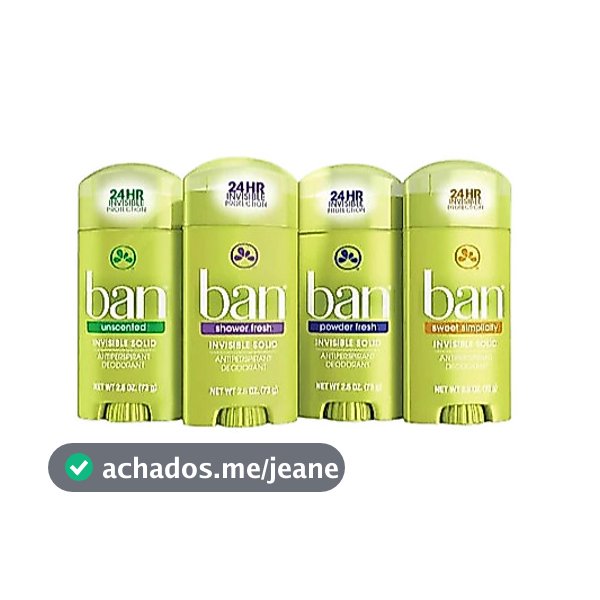 Desodorant em Barra Ban Stick 24 Hs- Power Fresh, Shower Fresh, Unsented, Sweet Simplicity, 73gr