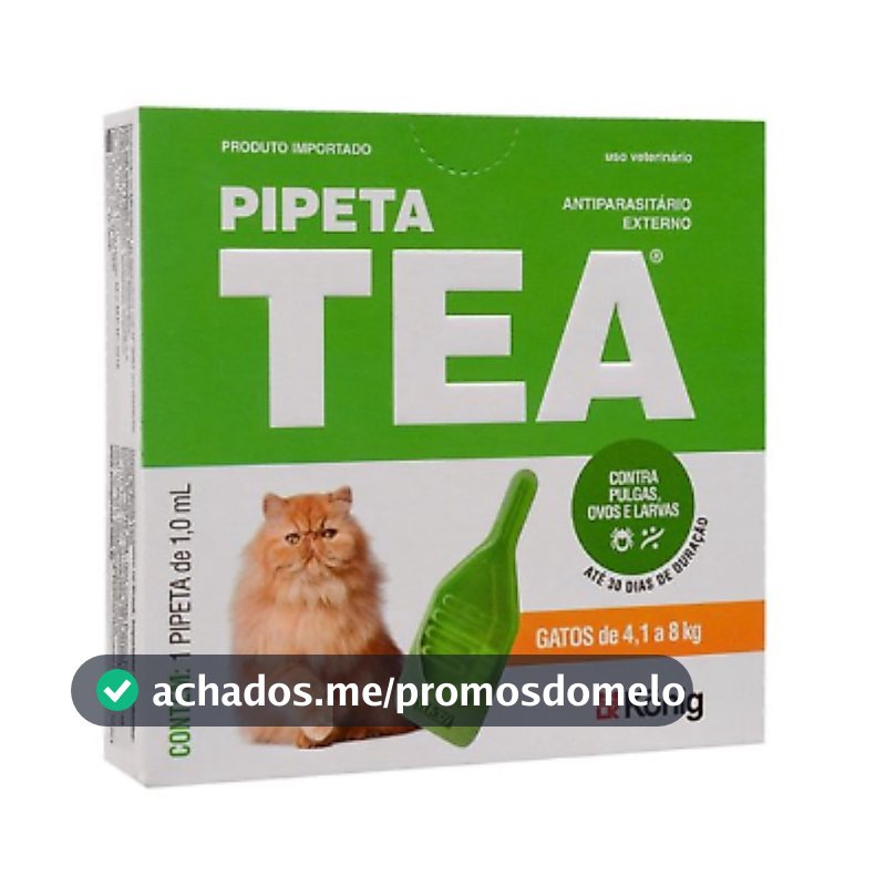 Anti Pulgas Pipeta TEA Gatos 4,1 a 8kg 1ml 30 dias duração