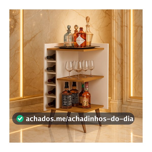 Aparador De Canto Sala De Estar Com Adega Bar Retrô Decoração Hall De Entrada - Malbec