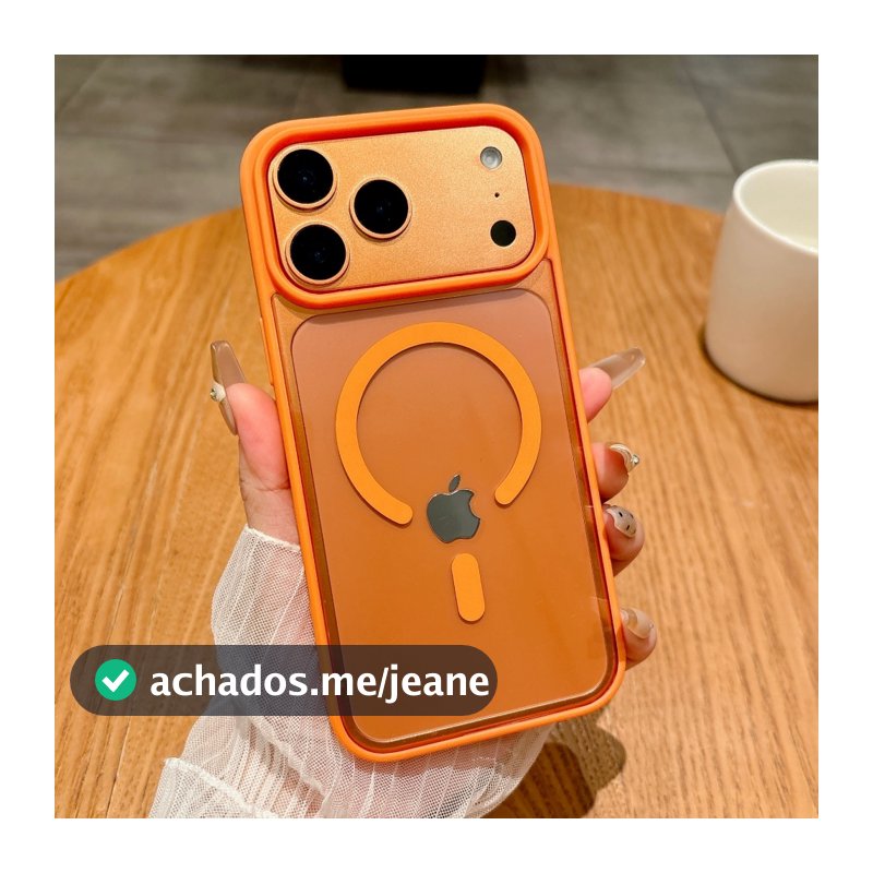 Capinha Capa Para 17 Pro 17 Pro Max Laranja Case Magsafe Magnética Anel Prote Peli Camer Orig