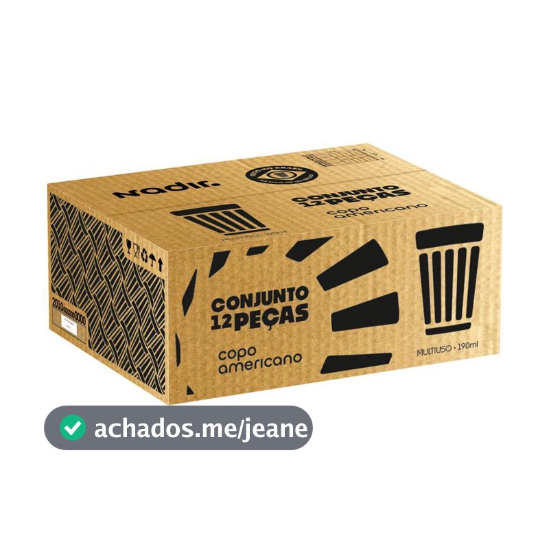 Conjunto 12 Copos Americano 190ml Nadir