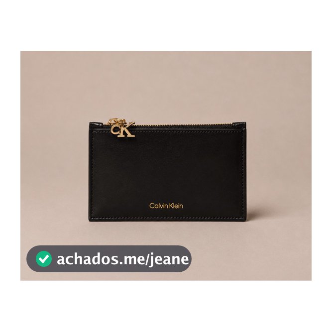 Porta Cartão Calvin Klein Jeans Com Zíper - Preto