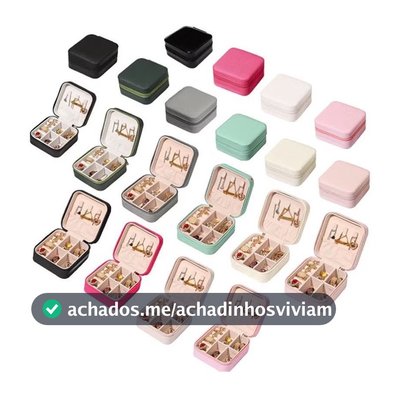 atacado Kit 20  Mini Porta Joia De Bolsa Para Viagem Portátil/Caixa De Armazenamento/Bolsa/Anel/Colar-3