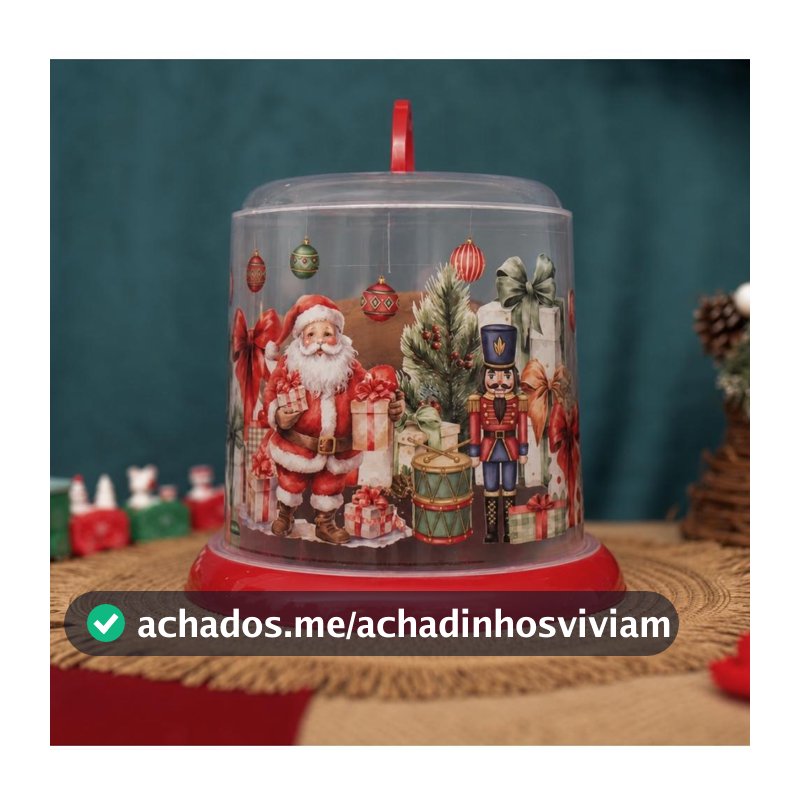 Porta Panetone Chocotone Natal Soldadinho Papai Noel Árvore Presente Laço Vermelho Plasútil