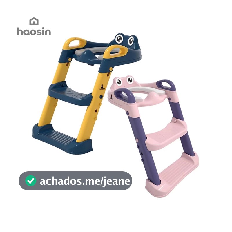 Assento Redutor Infantil com Escada para Vaso Sanitário Troninho Azul Crianças