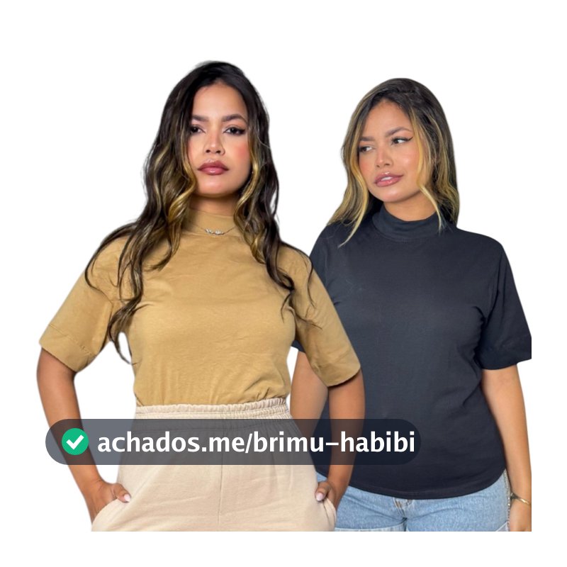 “Blusa Feminina Gola Alta 100% Algodão – Promoção Especial + Frete Grátis!” P Até GG
