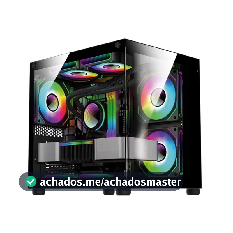 Gabinete Gamer Aquário Vidro Com 4 Fans Preto Gb1796 Hayom