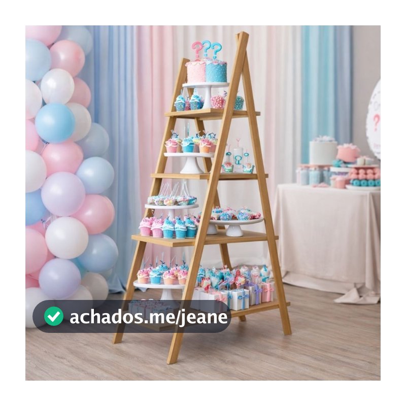 Escada 4 Andares em MDF Decoração Aniversários Casamentos Festas Eventos Doces