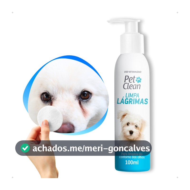 Limpador de Lágrimas Ácidas Limpa Olhos Ramela para Cachorro e Gato Pet Clean 100ml