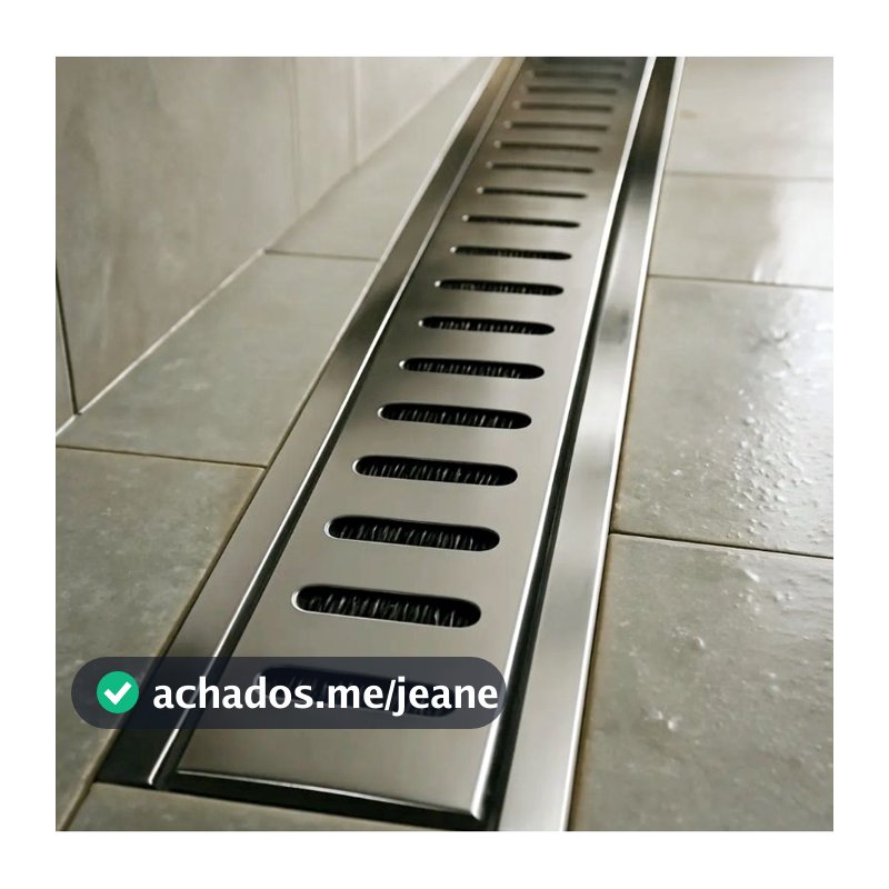 Grelha Inox 10x50 ou 10x100 Ralo Linear com suporte Tela anti Insetos Quintal Área Gourmet  piscina