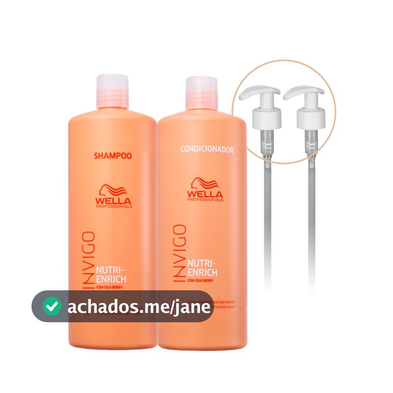 Kit Wella Professionals Invigo Nutri-Enrich Shampoo Condicionador e Válvula (4 produtos)
