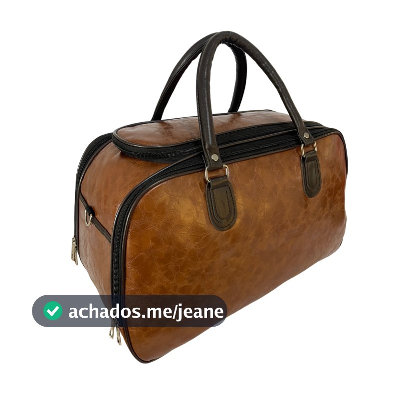 Mala Bolsa de Viagem de Mão Couro Sintetico Bagagem com Compartimento Espacosa