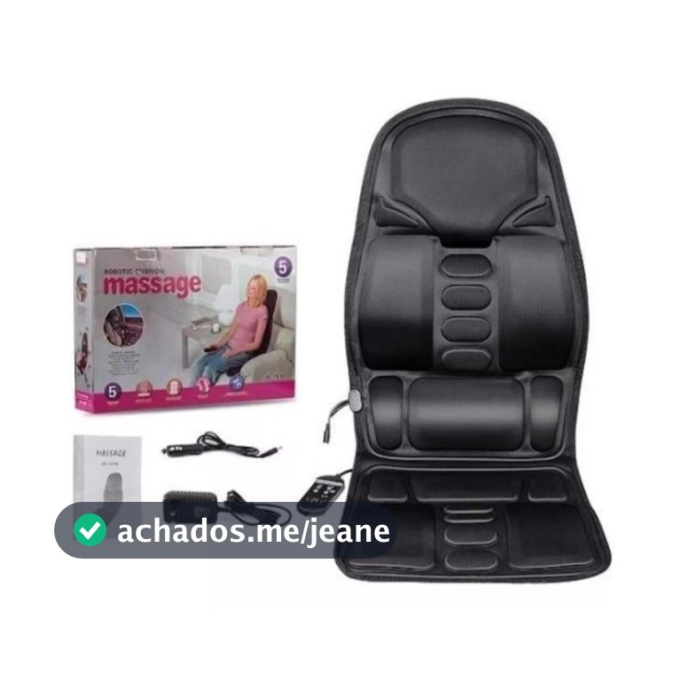 Assento Massageador Elétrico Controle Aliviar Dores Lombar Coluna Pescoço Veicular Escritório 8 Modos 3 Intensidade 3036