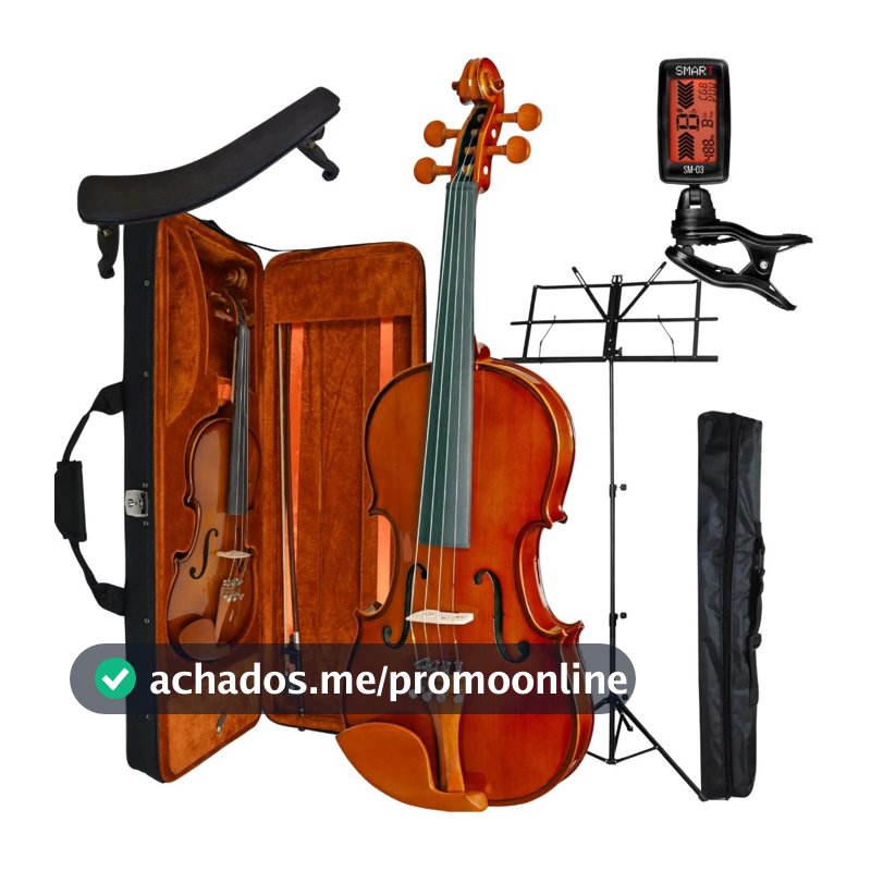 Kit Violino Eagle Ve441 4/4 + Estojo Estante Espaleira Afinador
