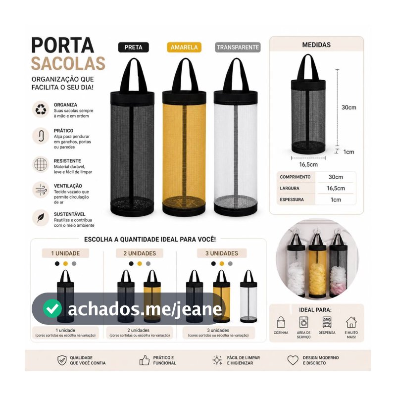 Organizador de Sacolas Dispenser Organizadora De Plástico Para Armazenamento De Sacolas De Cozinha