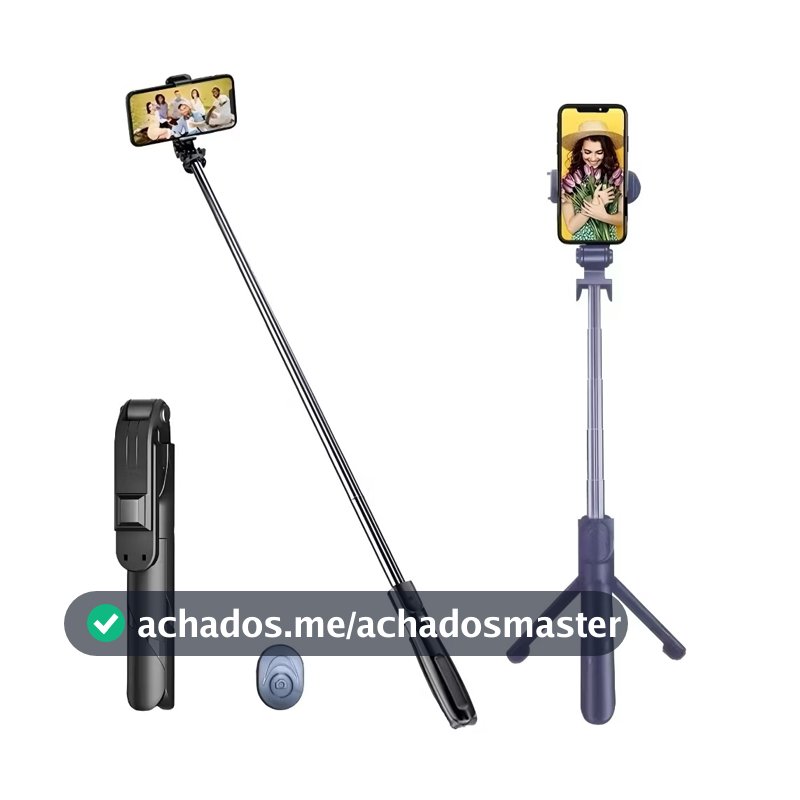 O tripé Bluetooth com bastão de selfie telescópico suporta telefones celulares, cores aleatórias