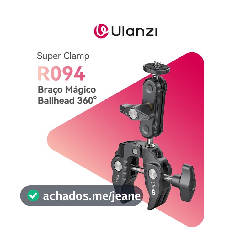ULANZI R094 Super Clamp Com Braço Mágico Ballhead 360° Para Monitor E Câmera DSLR Canon Nikon