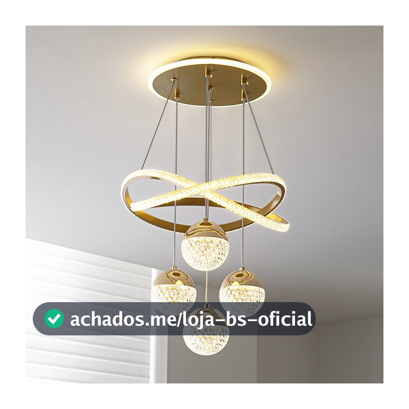 Lustre de Cristal 3 Cores, Lustre para Sala de Jantar e Quarto Moderno de Cristal 110V/220V -O16/O15