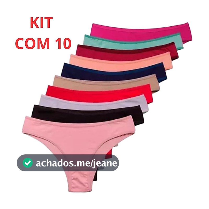 Kit Calcinhas Feminina Algodao Adulto ou Microfibra Conforto Calcinha Tanga