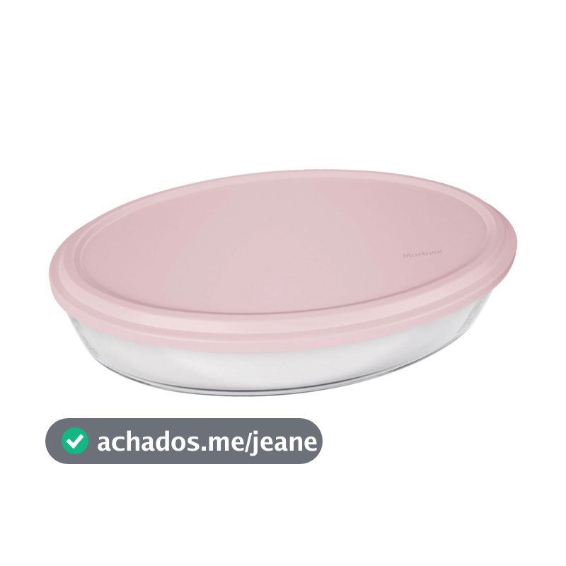 Assadeira Nadir Marinex em Vidro Oval com Tampa 1,6L - Item Sortido