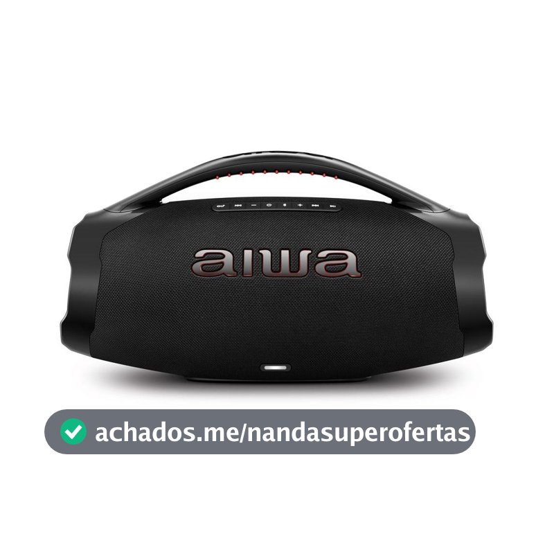 Caixa de Som Boombox AIWA - Bluetooth, 3 vias, IP66, AWS-BBS-01-B