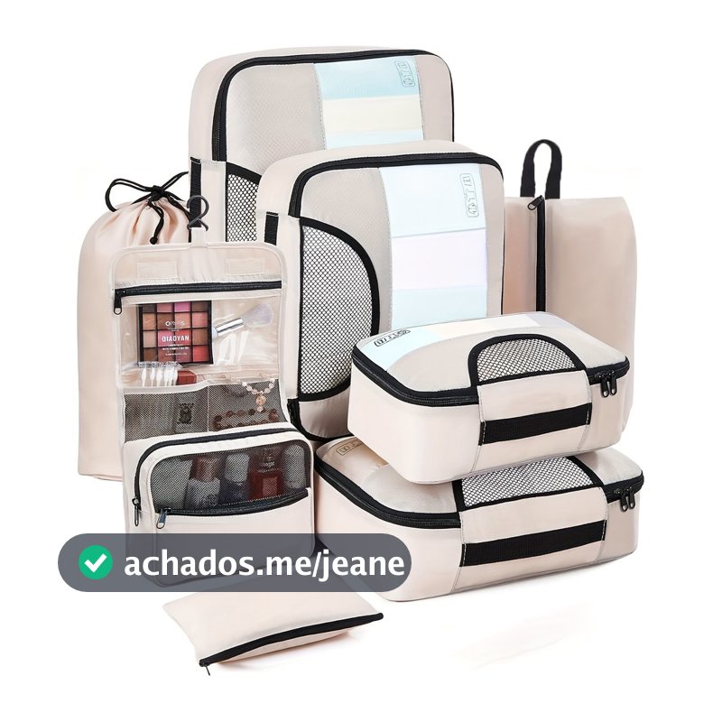 Kit 8 Peças Conjunto De Bolsas De Compressão Oxford Acessórios De Mala Armazenamento De Roupas Damien