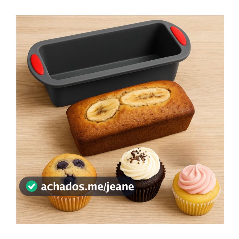 Forma de Silicone Retangular 27,5 cm Antiaderente para Pãe e Bolos