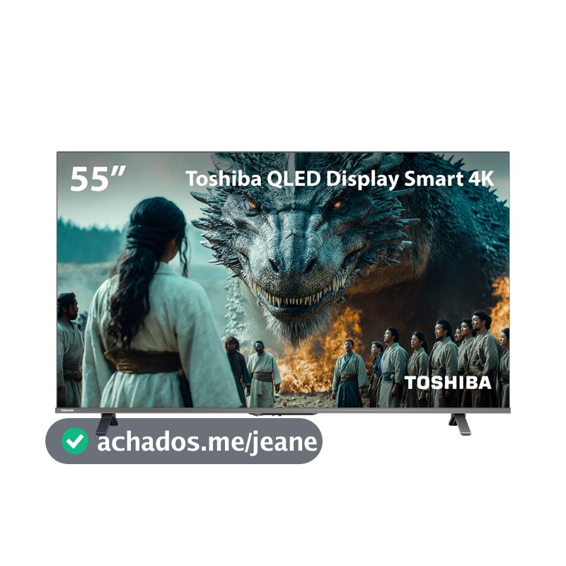 Smart TV QLED 55" 4K Toshiba Google TV 3 HDMI 2 USB Wi-Fi