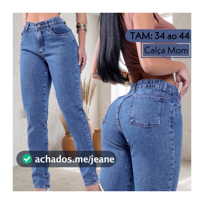Calça Feminina Jeans Mom Algodão PREMIUM 34 ao 44
