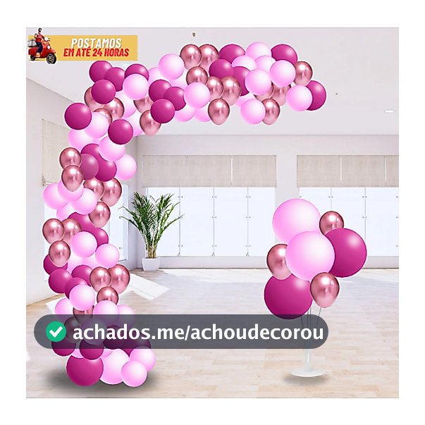 Kit 125 Balões Rosa Claro + Pink + Rosa Metalizado Para Festas e Aniversário