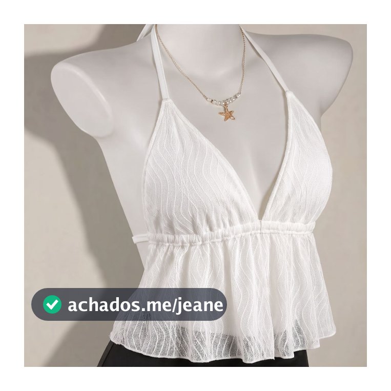 Blusa Cropped Feminina Regulável Renda Moda Verão