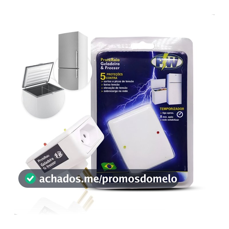 Protetor De Geladeira e Freezer Quedas De Energia contra Raios e Surtos Temporizador