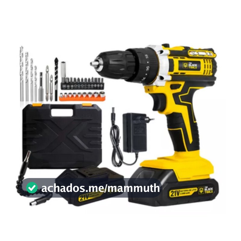 Furadeira Parafusadeira de Impacto Sem Fio 21V Bivolt LED 2 Baterias Recarregáveis e 32 Acessórios Casa Reparo Ajustes