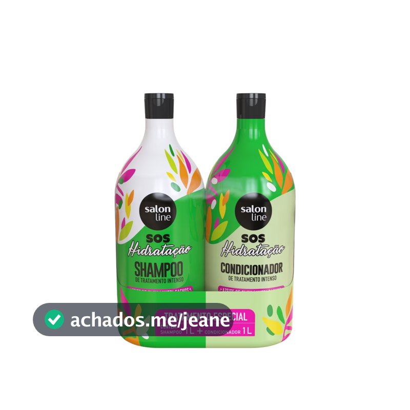 Kit S.O.S Hidratação Azeite de Oliva Shampoo e Condicionador Litrão Salon Line