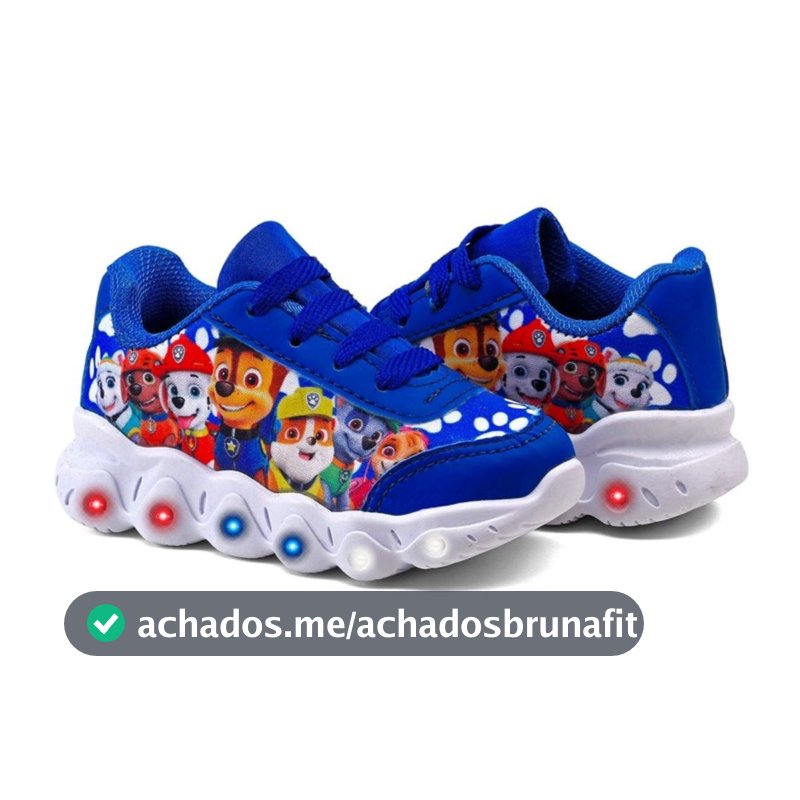 Tênis Infantil Patrulha Masculino Com Led Super Macio Lançamento