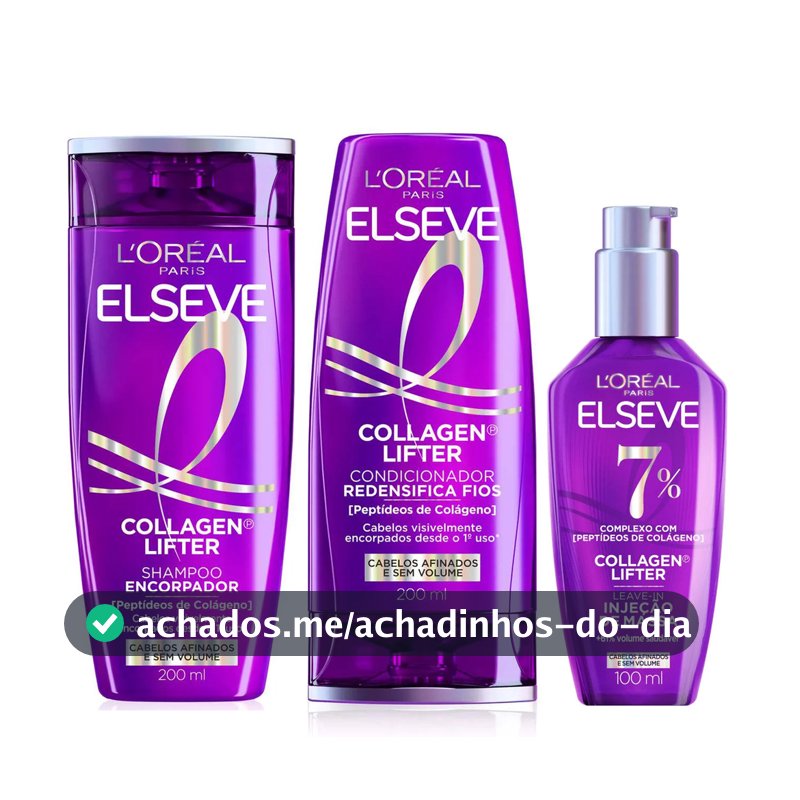 KIT ELSEVE COLÁGENO LIFTER SH + COND + LEAVE-IN DE MASSA 100ML