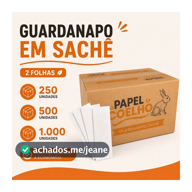 Guardanapo Sachê Embalado Papel 30x14 Caixas 250 500 1000 Unidades