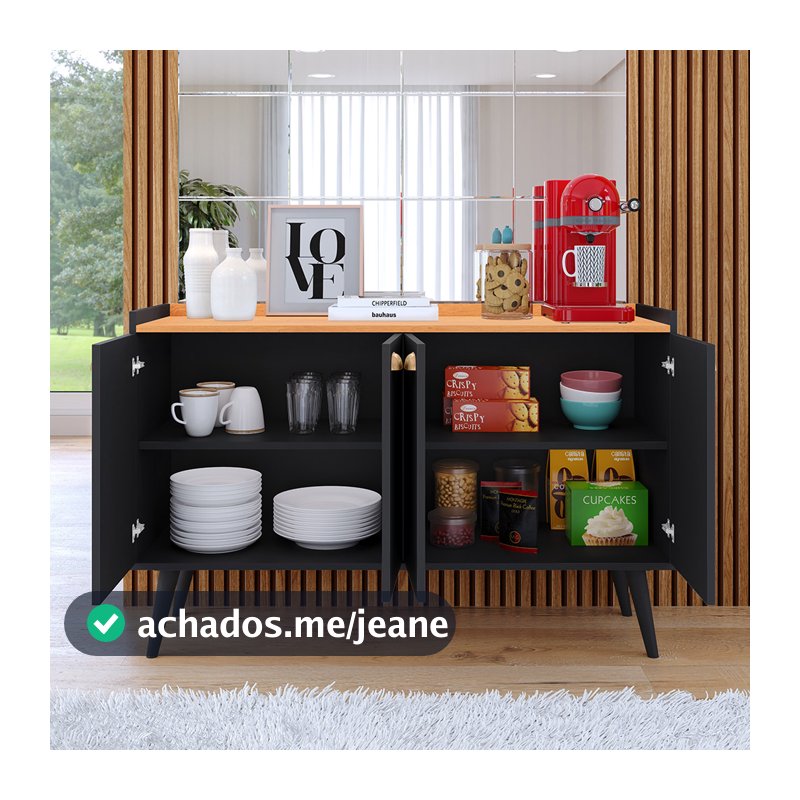 APARADOR BUFFET RETRÔ 4 E 2 PORTAS – MODELOS KIEV DALLAS E LINEA  | ELEGÂNCIA E FUNCIONALIDADE PARA SUA SALA