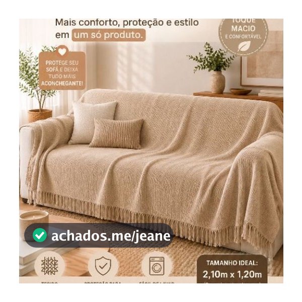 Manta Pop 100% Algodão para Sofá 2.10 x 1.20 | Manta Decorativa, Macia, Confortável, Luxo e Qualidade para Sala e Cama.