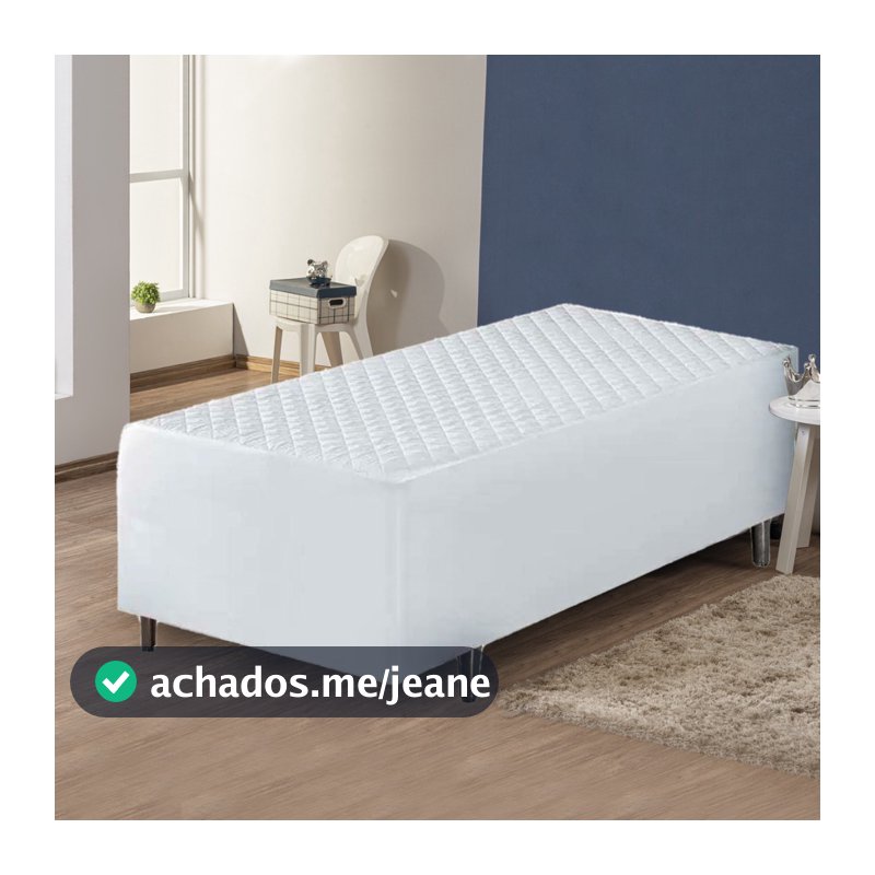 Protetor Capa De Colchão Impermeável Para Box  branco Conjugado Solteiro
