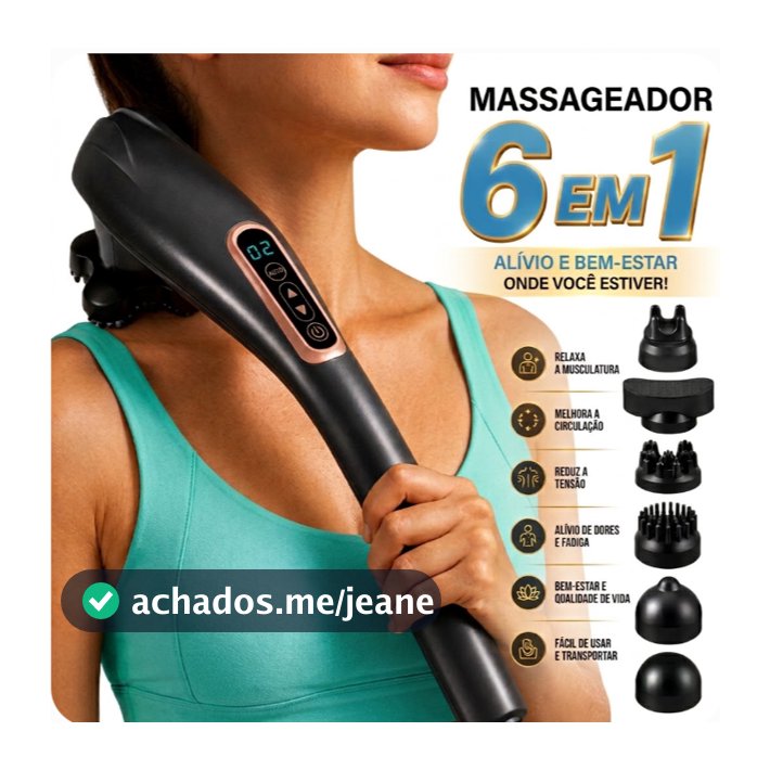 Massageador Alivia Dor Muscular Corrida treino Liberação Miofacial 10 Velocidades BIVOLT SEM FIO Profissional
