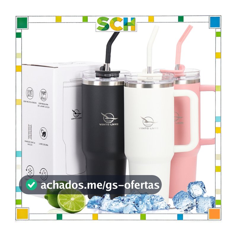 Copo térmico inoxidável CROWN Isotérmico 600ml / 1,2L em Aço Inoxidável | Tampa Hermética e Canudo Anti-Vazamento