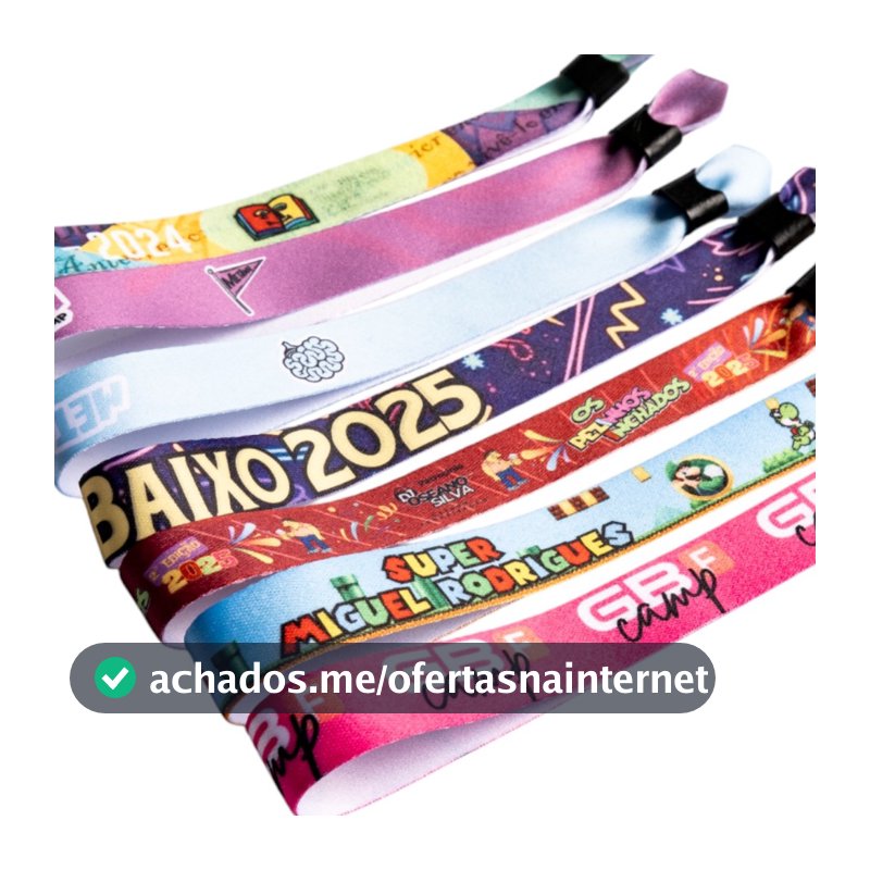 Pulseira de Identificação de Tecido para Festas Eventos Balada Rave Festivais Shows Retiro Piscina